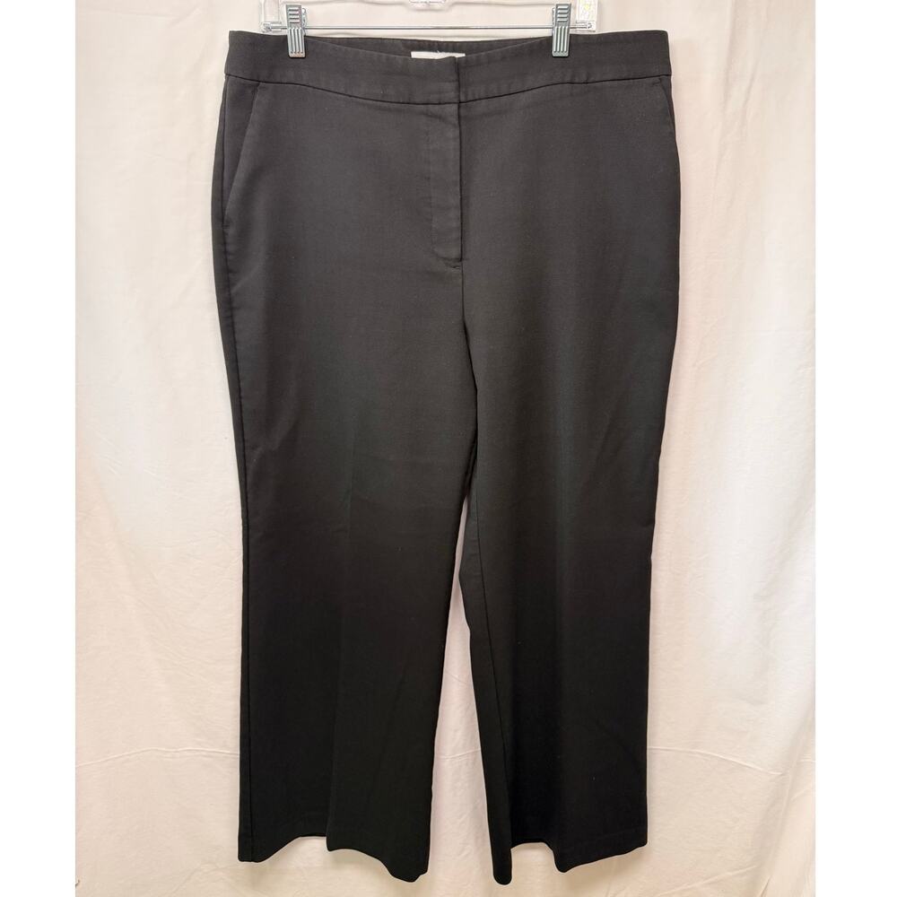 Loft Curvy Fit High Rise Wide Leg Dress Pants, Black, Size 16 Career, Business